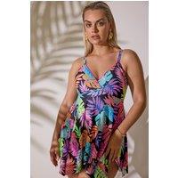 Tropical Print Swimdress