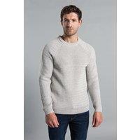 Kensington Eastside Men's Two Tone Colour Block Crew Neck Jumper in Grey | Size: 2XL
