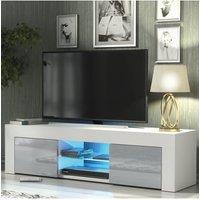 Creative Furniture Loom TV Unit 130cm - A Minimalist & Sophisticated Cabinet with Gloss Doors & LED Lights in Grey
