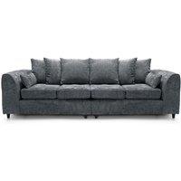 Monaco Chenille Fabric Long 4 Seater Sofa Scatter Back Curved Arm