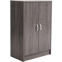 6-Layer Gray Wood Grain Shoe Cabinet