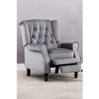 More4Homes Althorpe Wing Back Recliner Button Back Fireside Velvet Chair in Grey