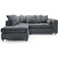 Monaco Chenille Fabric 3 to 4 Seater L Shaped Corner Sofa Left Hand Facing