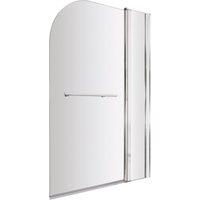 Balterley 6mm Glass Reversible Shower Bath Screen Fixed Panel 1433 x 998mm in Silver