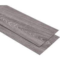Living and Home Realistic Wood Effect Self Adhesive Flooring 36 Pcs in Dark Grey