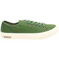 Seavees Men's Monterey Sneaker Standard Lace-Up Green Canvas Plimsolls | Size: 8