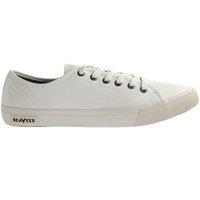 Seavees Men's Monterey Sneaker Standard White Cotton Canvas Lace-Up Trainers in Beige | Size: 8