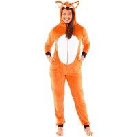 Love to Sleep Women's Fox Fleece Onesie in Orange | Size: XL