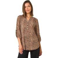 Roman Women's Animal Print Stretch Blouse in Beige | Size: 20