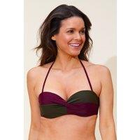 Beachcomber Women's Twist Front Bikini Top in Burgundy | Size: 16
