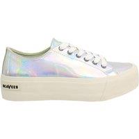 Seavees Women's Monterey Platform Sun Valley Lace-Up Silver Smooth Leather Shoes in Metallics | Size: 6