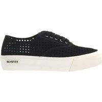 Seavees Women's Legend Sneaker Platform Portal Lace-Up Black Nubuck Leather Trainers | Size: 5