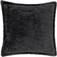 Furn Kallu Reversible Faux Fur Cushion in Black | Size: 45 cm x 45 cm