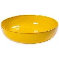 Verano Spanish Ceramics Selena Glazed Hand Dipped Kitchen Dining Large Bowl (Diam) 30cm in Yellow