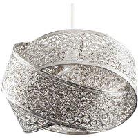 ValueLights Hacienda Brushed Chrome Ceiling Pendant Shade in Metallic Silver