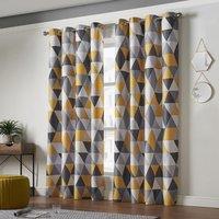 Luxury Living Mal Room Darkening Ring Top Curtains in Yellow | Size: 168 cm width x 137 cm drop