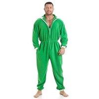 Camille Men's Luxury Supersoft Plain Hooded Onesie in Green | Size: Small