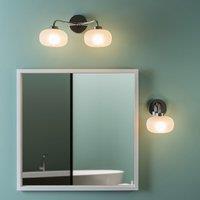 ValueLights Amaia Polished Chrome IP44 Rated 2 Way Frosted Ribbed Glass Wall Light in Silver