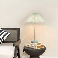 ValueLights Akira Pleated Shade Table Lamp with LED Bulb in Bright Blue