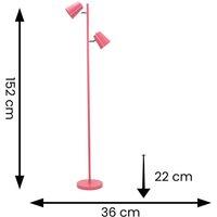 ValueLights Bibi 2 Way Adjustable Multi-Directional Metal Floor Lamp in Baby Pink