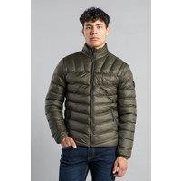 Tokyo Laundry Men's Padded Funnel Neck Full Zip Jacket in Khaki | Size: Large