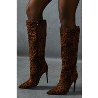 Leopard Print Knee High Boots