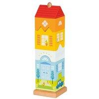 Goki Wooden Stacking Tower Town House Kids Colourful Wood Toy Playset | Size: 1 Pack