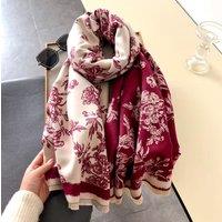 Lemon Daisy Accessories Women's Isabel Winter Shawl Scarf in Red