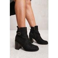 'Wren' Ankle Boot With Chunky Heel And Cross Over Strap Detail