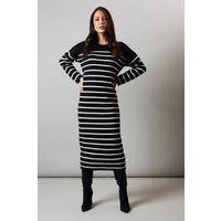 Striped Slouchy Knitted Midi Dress