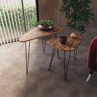 Home Discount Vida Designs Brooklyn Nest of 2 Oval Tables Set Of 2 MDF Living Room Coffee Side Table Furniture in Dark Brown