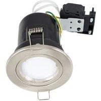 ValueLights Downlight Twist Fire Rated Ceiling Light Fitting 10 Pack With Cool White Bulbs in Silver