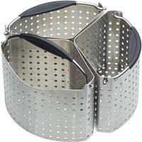 MasterClass Stainless Steel Set of 3 Saucepan Divider Baskets in Grey