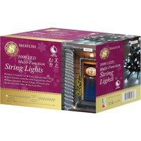 Shatchi 1000LEDs Multifunction Timer String Fairy Lights 100M Indoor/Outdoor Decorations in White