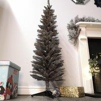 Samuel Alexander 5ft (150cm) Artificial Pencil Pine Grey Christmas Tree with 168 Tips & Stand