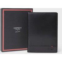 OSPREY LONDON Men's The London Leather Passport Cover in Black