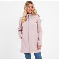 TOG24 Women's 'Keld' Long Shower Resistant Hooded Softshell Jacket in Dusty Pink | Size: 12