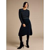 GWD by GEORGE W. DAVIES Women's Mia Navy Knitted Midi Dress | Size: Large