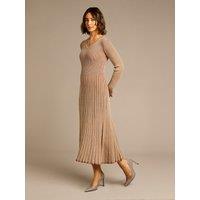 GWD by GEORGE W. DAVIES Women's Dolly Bronze Lurex Knitted Midi Dress | Size: Medium