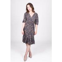 SOLO Women's Smock Abstract Wrap Dress in Navy | Size: 8