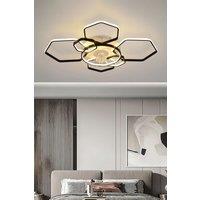 Remote Control Geometrical Ceiling Mount LED Fan Light
