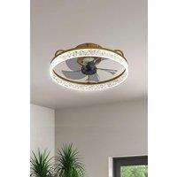 Modern Round Crystal Ceiling Fan Light