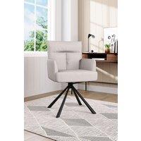 Modern Upholstered Swivel Armchair with Black Legs