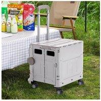 50L Collapsible Rolling Utility Crate Home Storage Box