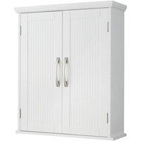 Wooden Bathroom Wall Medicine Cabinet With Adjustable Shelves White