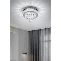 Elegant One Layer Crystal Waterfall Round Ceiling Light