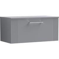 Balterley 1 Drawer Wall Hung Vanity Unit Colour Match Worktop, Grey 800mm