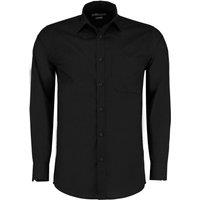 Kustom Kit Men's Poplin Tailored Long-Sleeved Formal Shirt in Black | Size: 21 inches