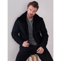 Lakeland Leather Men's 'Harrier' Sheepskin Flying Jacket in Black | Size: 42