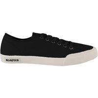 Seavees Men's Monterey Lace-Up Black Canvas Plimsolls | Size: 11